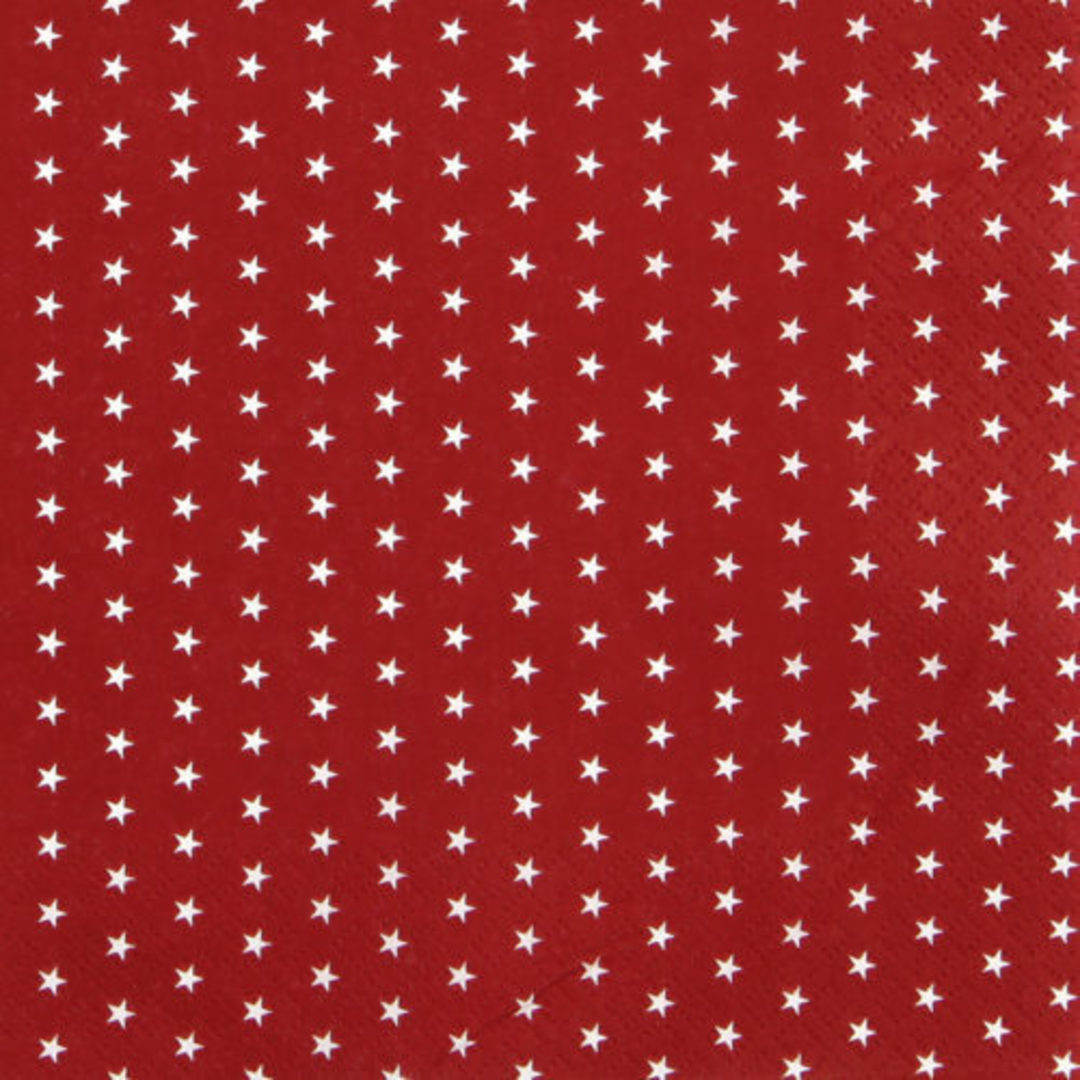 Paper Napkins 33cm, Mini Stars Red image 0